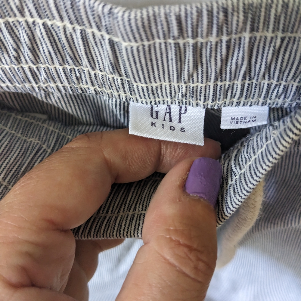 Striped Gray Drawstring Shorts - Picture 2 of 3